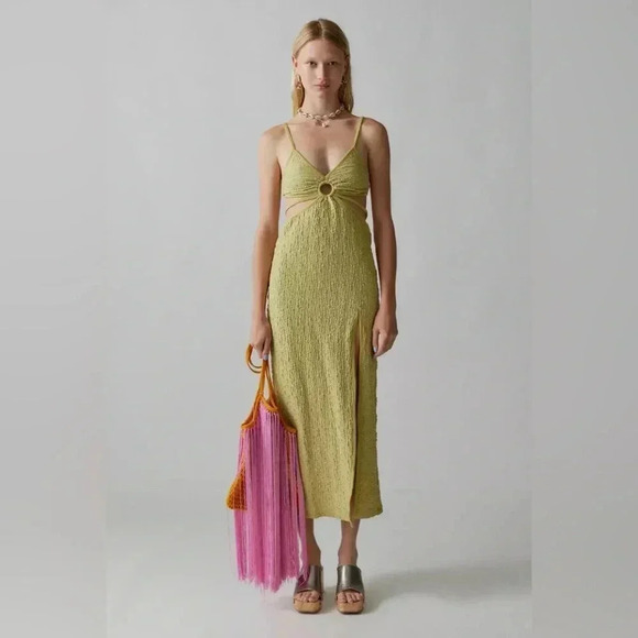 Urban Outfitters Green Katara Strappy Cutout Midi Dress NWT size M